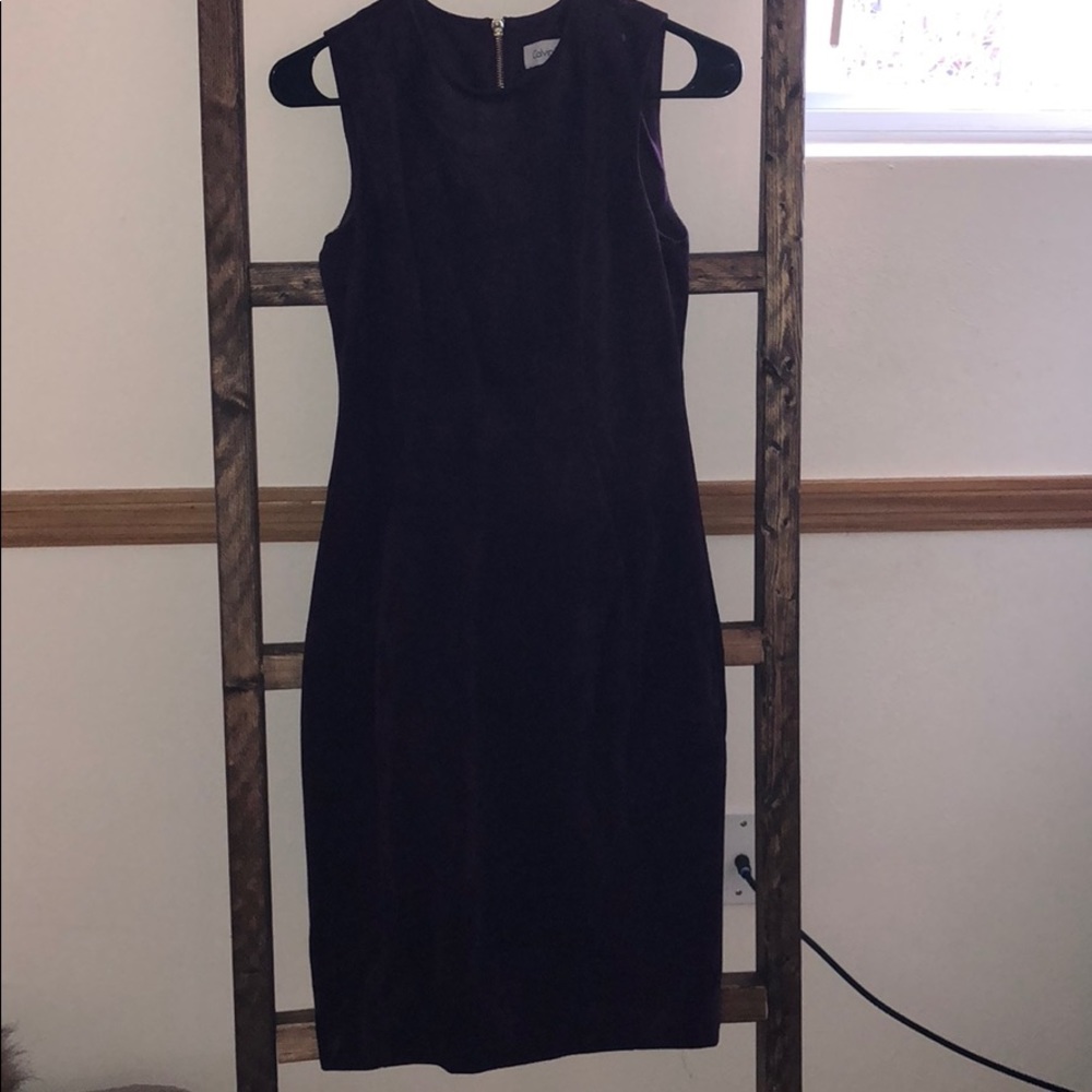 Suede dark purple dress